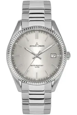 Jacques Lemans Quarzuhr Derby 50-4B, Armbanduhr, Damenuhr, Datum, Leuchtzeiger, Edelstahlarmband silberfarben