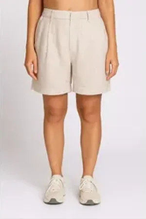 Zhrill Chinoshorts FJELLA mit zartem grafischem Muster und Leinen-Viskose-Mix braun 25