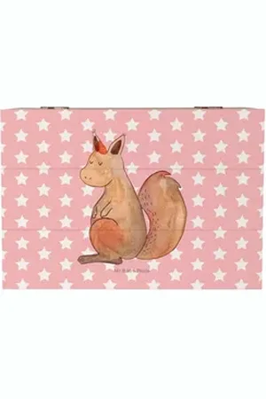 Mr. & Mrs. Panda Dekokiste Einhorn Glauben 22 x 15 cm - Rot Pastell - Geschenk, Einhörnchen, Ein (1 St), Einfache Handhabung rot 22 cm x 15 cm x 12 cm