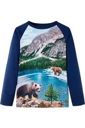 vidaXL Langarmshirt Kinder-Langarmshirt Marineblau 140 blau 140 (9-10 J)