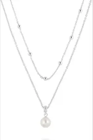 Jette Joop Kette mit Anhänger Joy Damen Halskette 925er Silber – Süßwasserperle & Kügelchen-Design, 88601688NL