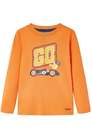 vidaXL Langarmshirt Kinder-Langarmshirt Dunkelorange 128 orange 128 (7-8 J)