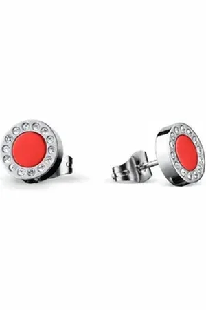 Bering Paar Ohrstecker Arctic Symphony Ohrstecker Edelstahl mit Zirkonia 707-149-05 rot|silberfarben