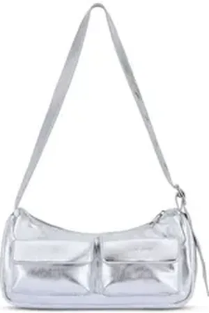 Expatrié Schultertasche Electra Kleine Schultertasche für Damen Y2K (1-tlg), Kleine Purse Bag, Viele kleine Taschen, Wasserabweisend silberfarben