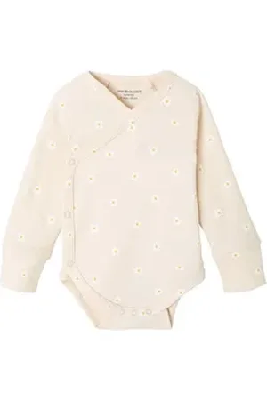Vertbaudet Body Mitwachsender Baby Wickelbody mit Gänseblümchen rosa 71