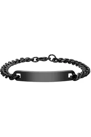 Akzent Edelstahlarmband Boro Panzerketten Identarmband, Länge 22 cm (Einzeln) schwarz