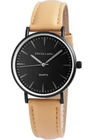 Excellanc Quarzuhr EX0019 Damen mit Lederimitationsarmband, Damenuhr Lederimitat