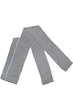 WERI SPEZIALS Strumpfhersteller GmbH Strickstrumpfleggings Kinder Leggings Plüsch >>Einfarbig<< aus hochwertiger Baumwolle grau 152-164