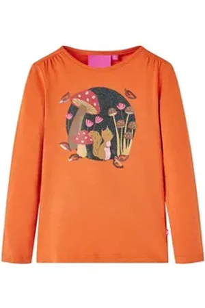 vidaXL Langarmshirt Kinder-Langarmshirt Dunkelorange 92 orange 92 (1,5-2 J)