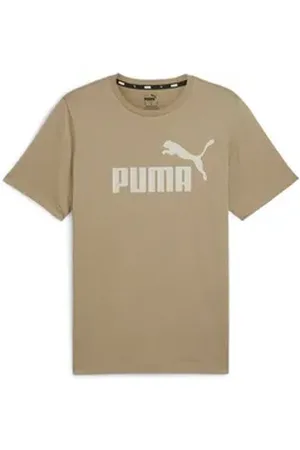 PUMA T-Shirt Herren T-Shirt 1er Pack Baumwolle ESS Logo Tee (Packung, 1er Pack) beige S