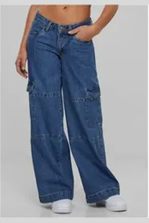 Urban classics Funktionshose Ladies Low Waist Cargo Denim Damen Cargo-Hose 27