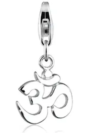 Elli Charm-Einhänger Om Kraftsymbol Talisman 925 Sterling Silber, Om silberfarben