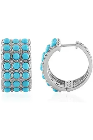 Cavill Ohrring-Set Dornröschen-Türkis-Ohrringe, platiniert, 4,662ct (2-tlg) blau|silberfarben