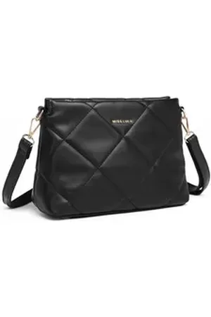 MISS LULÙ Umhängetasche Damen Crossbody Bag aus PU-Leder schwarz