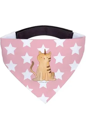 Mr. & Mrs. Panda Hundefliege Einhorn Katze - Rot Pastell - Geschenk, Unicorn, Glitzer, Einhörner, Polyester, Einzigartige Drucke rot M | 25.5 cm x 12.5 cm