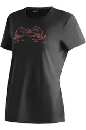 Maier Sports T-Shirt Wilma Print Damen Funktionsshirt, Freizeitshirt mit Aufdruck, Regular Fit schwarz 50