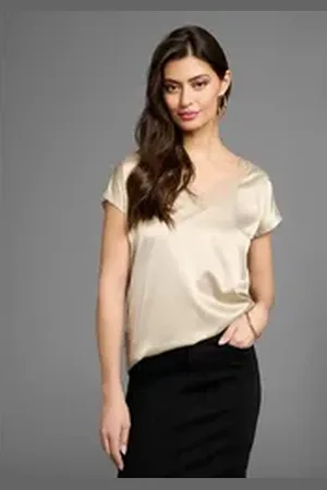 Laura Scott Shirtbluse mit Spitze und Materialmix - NEUE KOLLEKTION beige 36