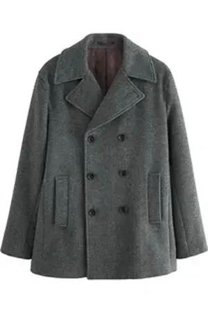 Next Caban Weiche Caban-Mantel mit Wollanteil (1-tlg) grau 3XL Reg