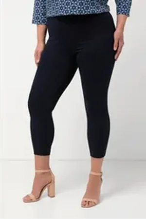 Ulla Popken Funktionshose 7/8-Leggings elastischer Bund bis Gr. 66/68 schwarz 54/56
