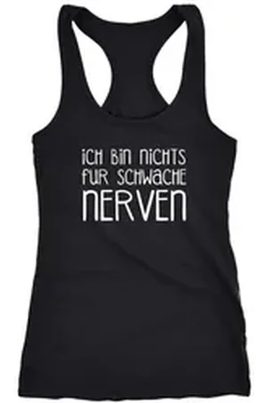MoonWorks Tanktop Damen Tanktop Ich bin nichts für schwache Nerven Racerback Tank Top schwarz XS
