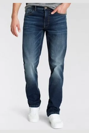 AJC Straight-Jeans gerade geschnitten, Used-Look-Waschung, niedrige Leibhöhe blau 32