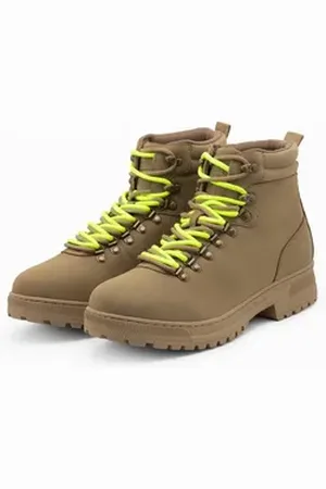 Ombre Clothing Schnürstiefelette für Herren mit bunten Schnürsenkeln Schnürstiefelette braun 44 EU