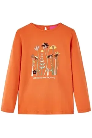 vidaXL Langarmshirt Kinder-Langarmshirt Dunkelorange 116 orange 116 (5-6 J)