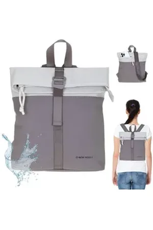 NEW REBELS Freizeitrucksack Damen klein Rucksack Handtasche Tasche, Reise Freizeit Bag wasserabweisend aus Plane + bagboom Etui beige|braun