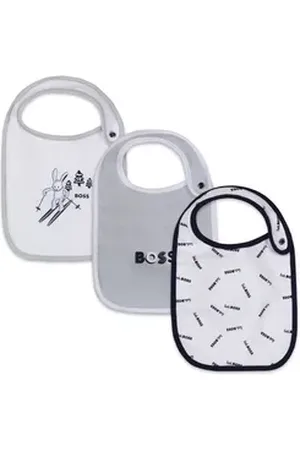 HUGO BOSS Lätzchen Baby Lätzchen 3 er Set tolles Geschenk Geburt Logo Hase blau