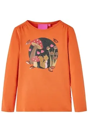 vidaXL Langarmshirt Kinder-Langarmshirt Dunkelorange 116 orange 116 (5-6 J)
