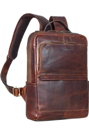 STILORD Notebookrucksack "Albie" Laptop Rucksack Leder 13,3 Zoll braun