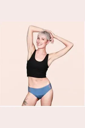 Taynie Inkontinenzslip Lady ultra Inkontinenzunterwäsche / Inkontinenzslip aus Bio Baumwolle blau 34