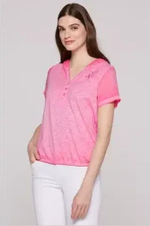 Soccx Kapuzenshirt mit Gummizug im Saum rosa L