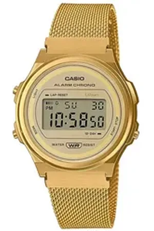 Casio VINTAGE Quarzuhr Digitaluhr Vintage Goldfarben mit Milanaiseband goldfarben
