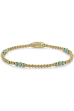 Rebel & Rose Edelstahlarmband Touch of Turquoise 4 mm goldfarben