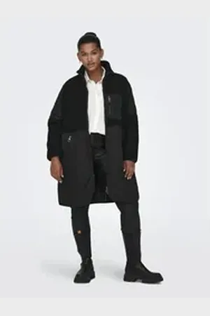 ONLY Steppmantel CAROHIO QUILT MIX FLEECE JACKET CC OTW im Materialmix schwarz M (46/48)
