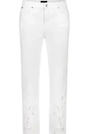 monari 5-Pocket-Jeans Hose cream weiß 40