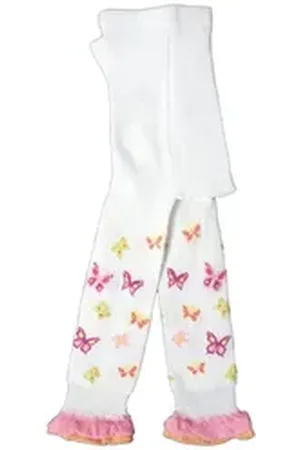 WERI SPEZIALS Strumpfhersteller GmbH Strickstrumpfleggings Kinderleggings für Mädchen >>Capri<< mit Baumwolle weiß 98-104