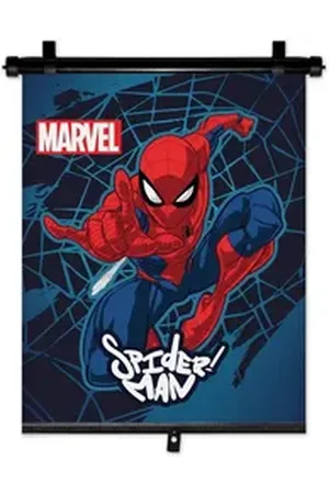 Marvel Autosonnenschutz Spiderman Rückziehbarer Auto-Sonnenschutz blau