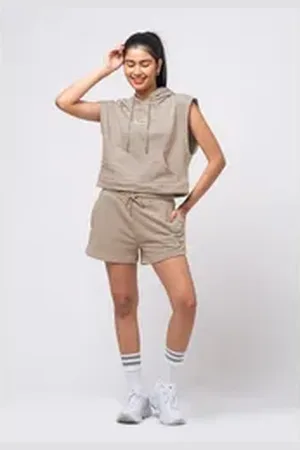 Tom Barron Freizeitanzug WOMEN REGULAR FIT SWEATSHIRT AND SHORTS SETS beige L