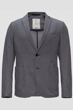 QS by s.Oliver BLACK LABEL Sakko s.O JOGG: Anzugsakko aus Pique-Jersey in zweifarbiger Optik blau 46