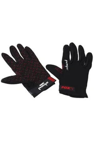 Fox Rage Angelhandschuhe Rage Power Grip Angelhandschuh schwarz rot Rutschfest, Verstellbare Handschlaufe schwarz XL