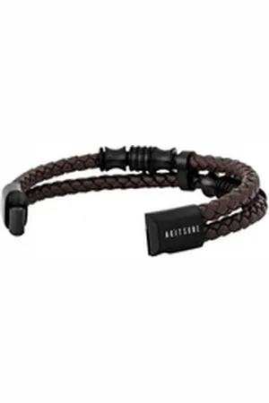 Akitsune Lederarmband Gracilitas Lederarmband Mattschwarz - Braun 20cm 20cm