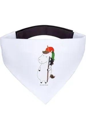 Mr. & Mrs. Panda Hundefliege Einhorn Junge - Weiß - Geschenk, Bube, Einhorn Deko, Mittelalter, Hal, Polyester weiß L | 33 cm x 33 cm