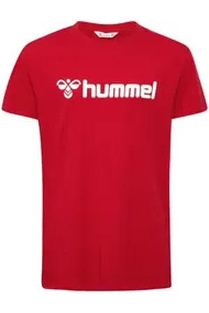 Hummel T-Shirt T-Shirt mit Logo Print aus Bio-Baumwolle (1-tlg) hmlGO 2.0 LOGO T-SHIRT S/S KIDS blau|rot 116