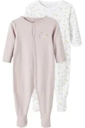 NAME IT Strampler Mädchen Schlafoveralls mit niedlichem Print (Packung, 2-tlg., 2er-Pack) rosa 98