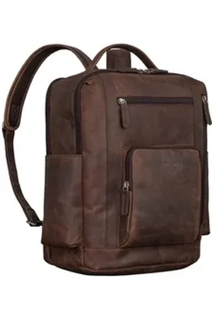 STILORD Notebookrucksack "Archibald" Lederrucksack mit Laptop-Fach 15,6 Zoll Damen und Herren braun