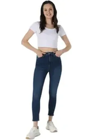 Colins Girlfriend-Jeans 760 Diana Super Slim Fit High Waist Skinny Leg Blaue Damen-Jeanshose 26-30