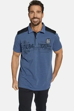Jan Vanderstorm Poloshirt KUIBERT mit Färbung im Used-Look blau XXL (60/62)