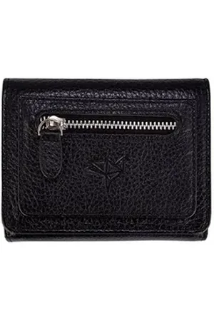 Lucky Bees Geldbörse 100% GENUINE LEATHER, 8,5 cm x 2 cm M1335 schwarz
